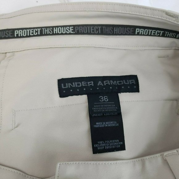 Under Armour Golf Pants Mens 36 Athletic Casual Pockets Dri-Fit Khaki Stretch - Picture 9 of 9